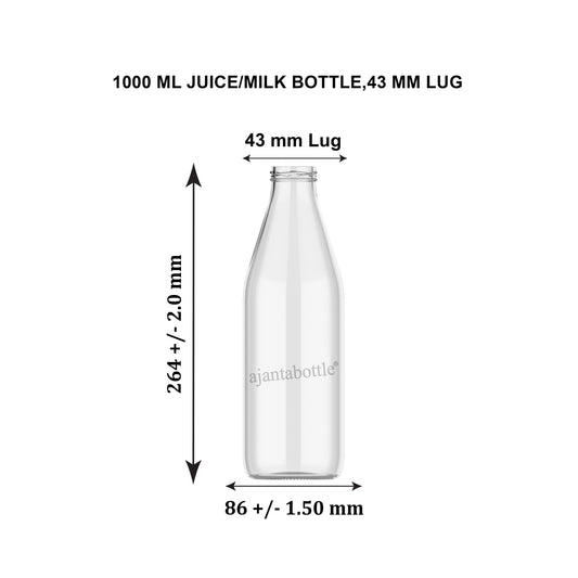 1000ml Ajanta Glass bottle (Round)