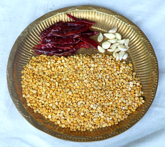 దంచిన కంది కారం పొడి | Stone Mortar Lentil Powder or Pulses Spice Powder