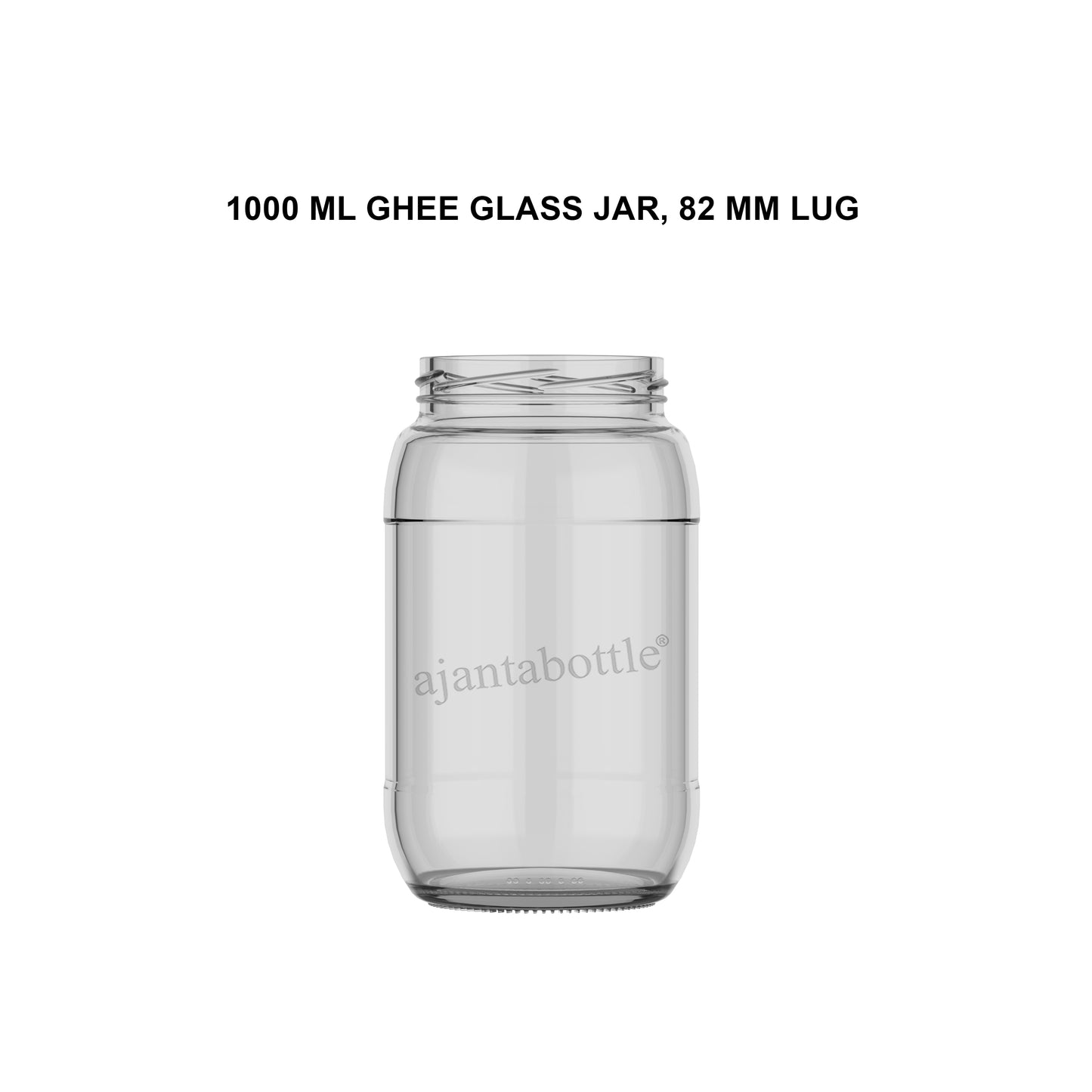 1000 ml Ghee Glass Jar 82 mm Lug Neck