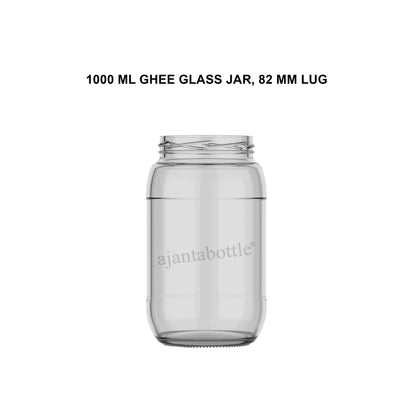 1000 ml Ghee Glass Jar 82 mm Lug Neck