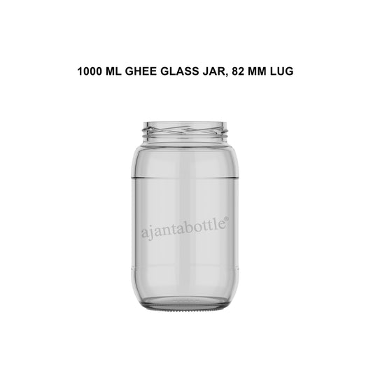 1000 ml Ghee Glass Jar 82 mm Lug Neck
