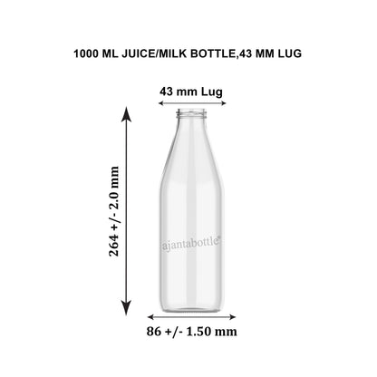 1000ml Ajanta Glass bottle (Round)