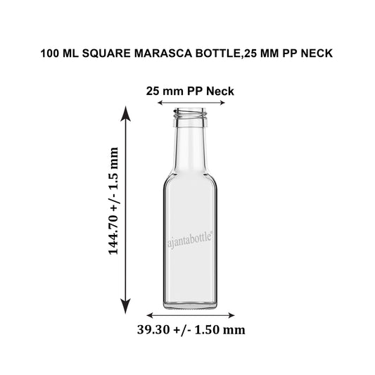 100ml Ajanta Glass bottle (Square)