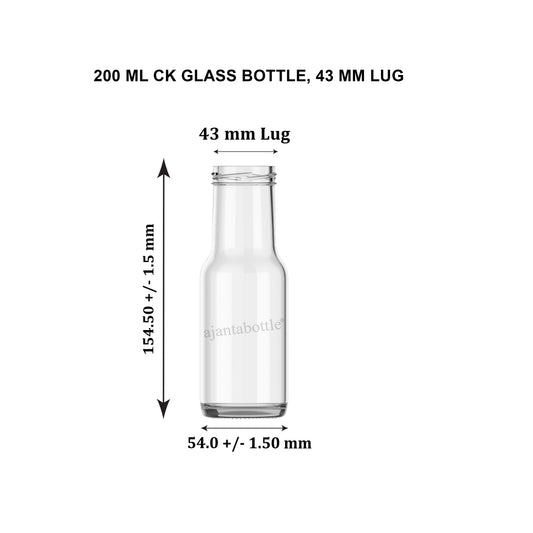 200 ml CK Glass Bottle 43 mm Lug Neck