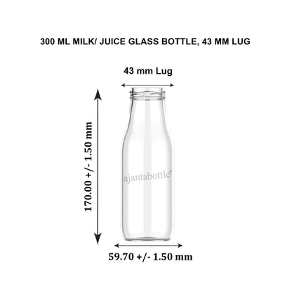 300 ml Juice Round Glass Bottle 43 mm Lug Neck