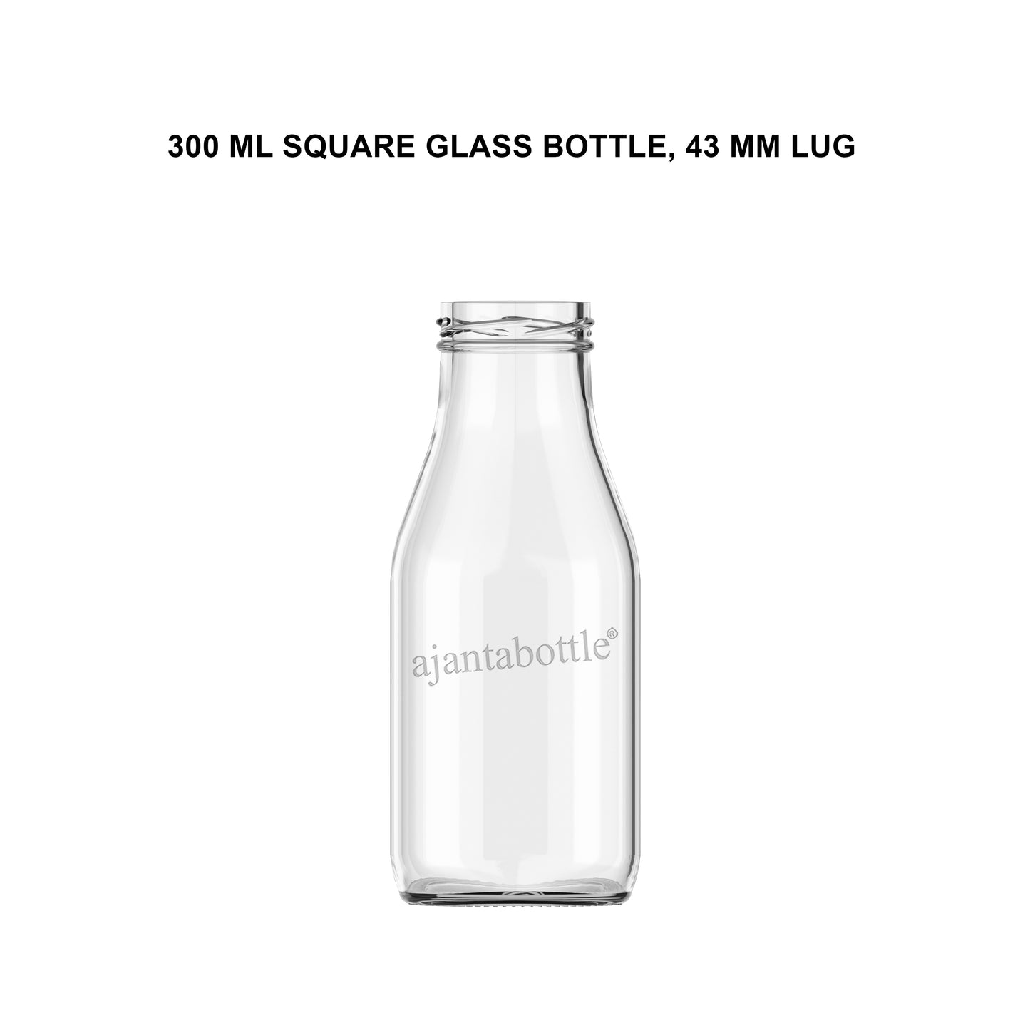 300ml Ajanta Glass bottle (Square)