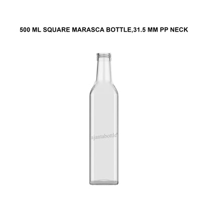 500 ml Square Marasca (Oil) Glass Bottle