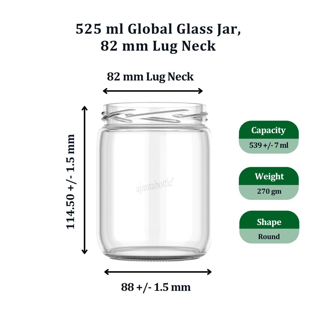 525 ml Global Glass Jar