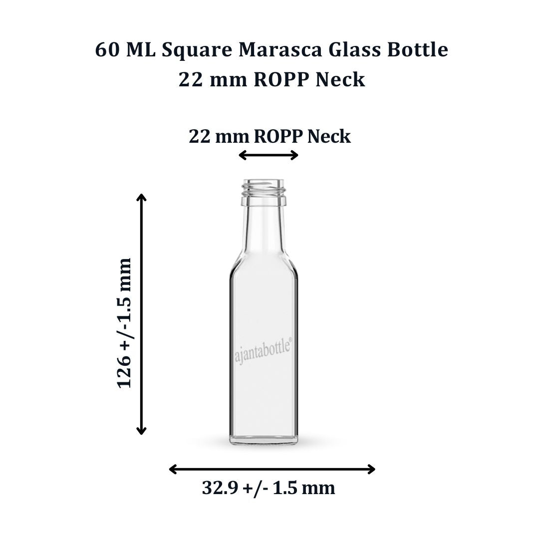 60ml Ajanta Glass bottle (Square)