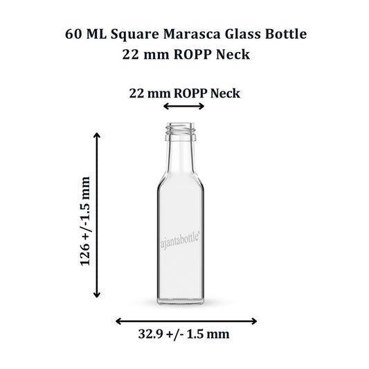 60ml Ajanta Glass bottle (Square)