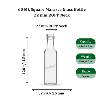 60ml Ajanta Glass bottle (Square)