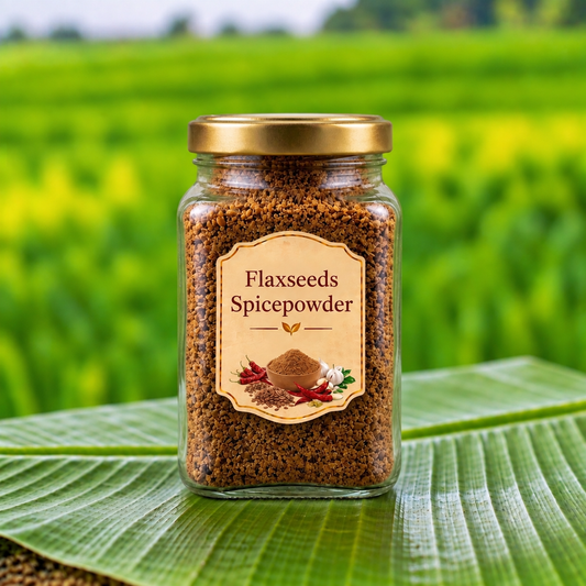 దంచిన అవిసెగింజల కారం పొడి | Stone Mortar Flax seeds Spice powder