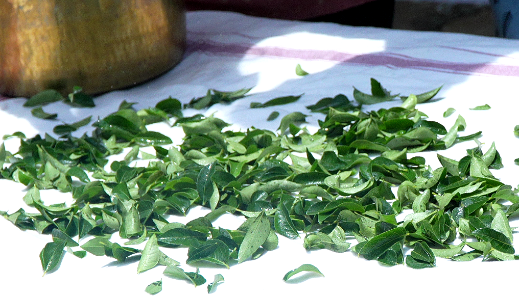 దంచిన కరివేపాకు కారం పొడి | Stone Mortar Curry leaf spice powder