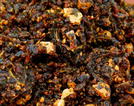 దంచిన కాకరకాయ కారం పొడి |  Stone Mortar Bitter Gourd Spice