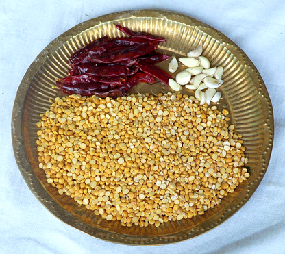 దంచిన కంది కారం పొడి | Stone Mortar Lentil Powder or Pulses Spice Powder